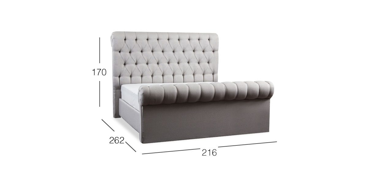 Cama King Size Genovesia Gris   