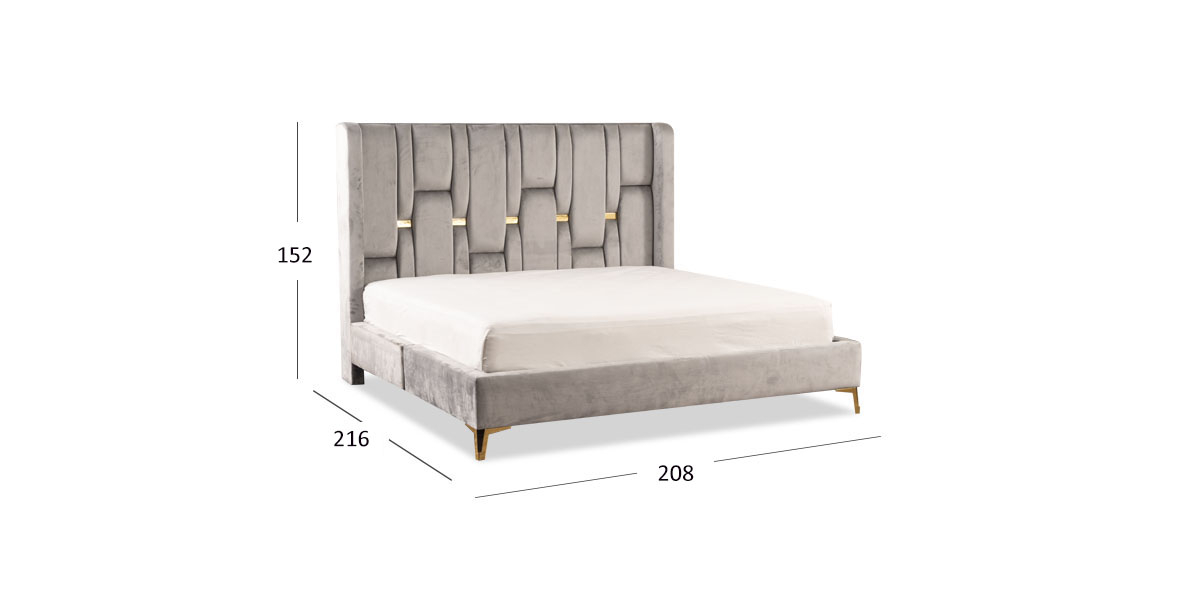 Cama King Size Gold Gris