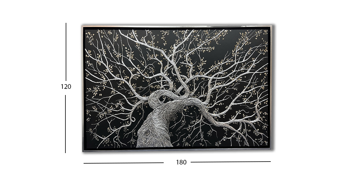 Cuadro Decorativo 120 X 180 Cm Tree Plata 