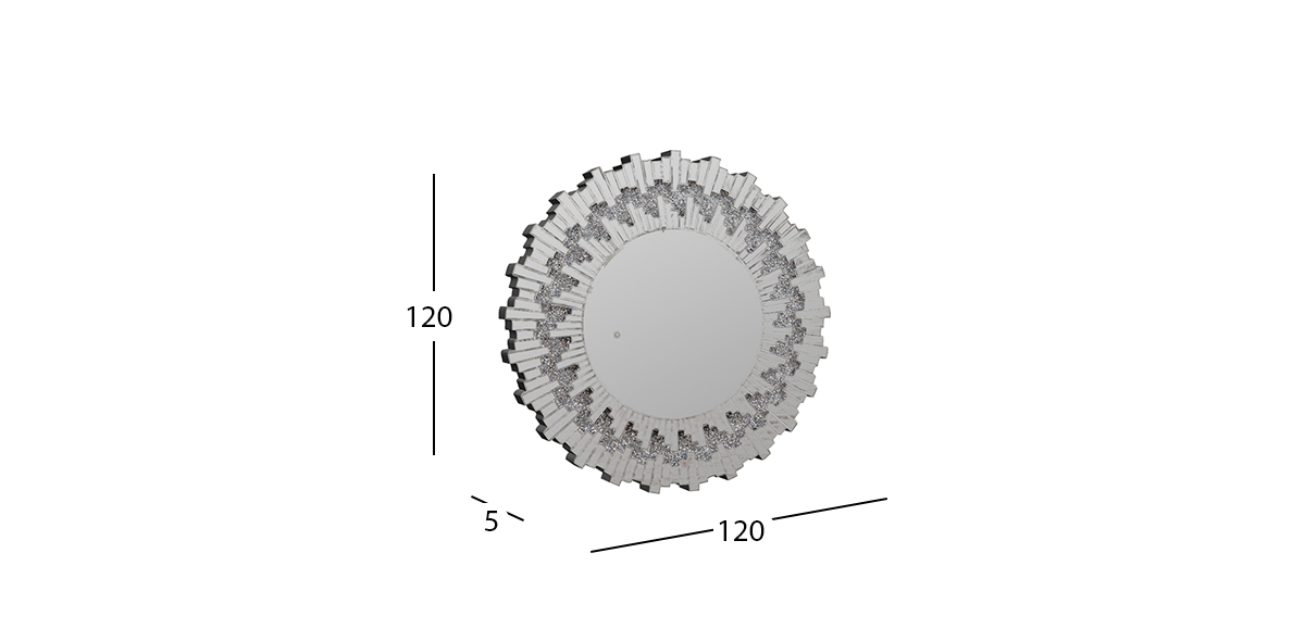 Espejo De Pared Con Sistema De Luz Led Sun Plata  