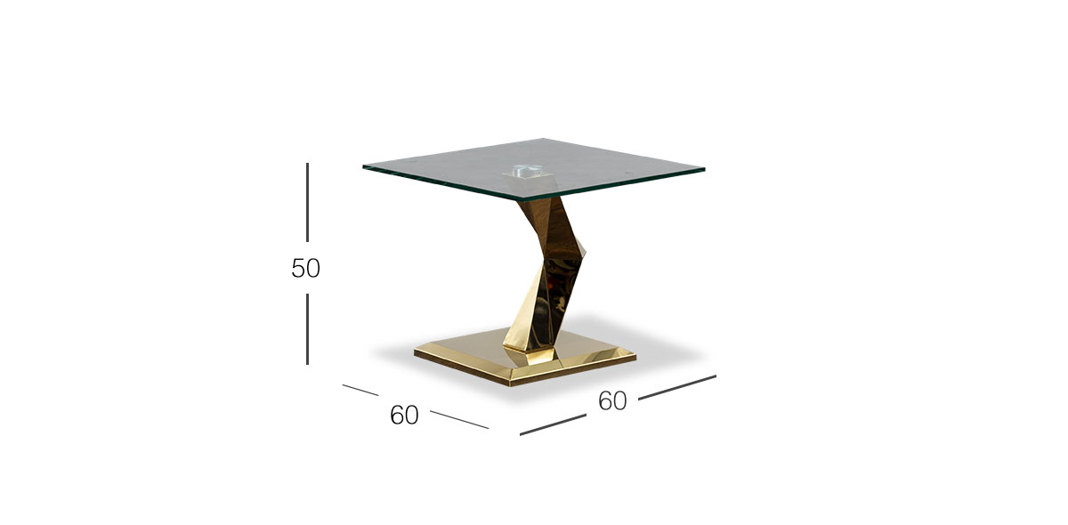 Mesa Lateral Cuadrada Royal Gold Hexa