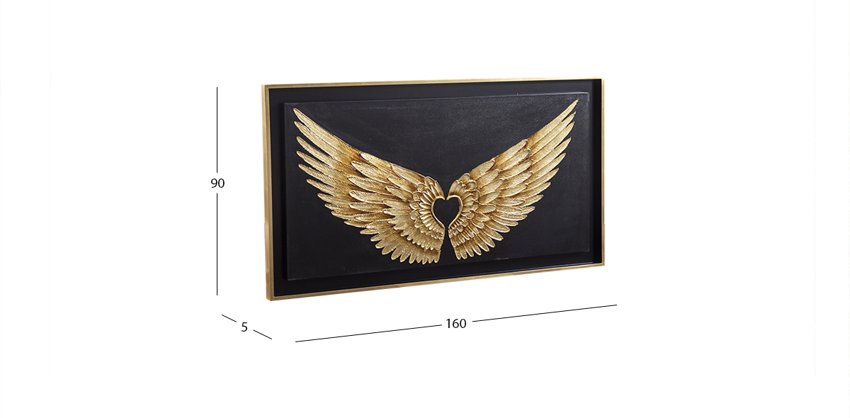 Pintura Al Oleo Wings Gold Dorado