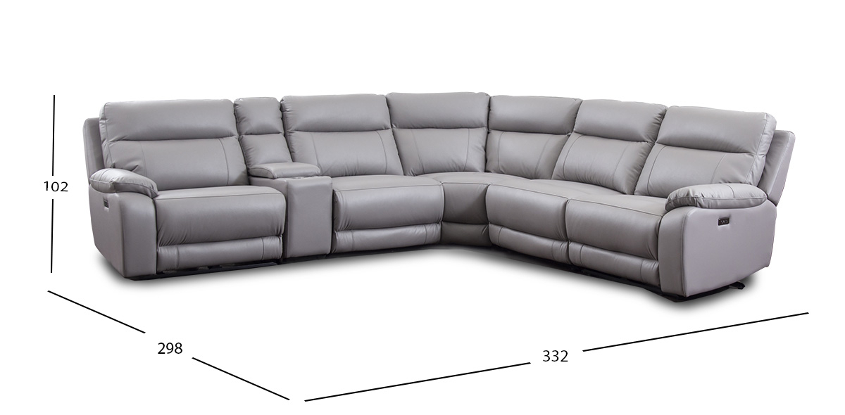 Sala Modular Reclinable Piel Ravik Gris