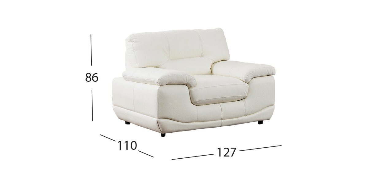 Sillón Piel Match Lazzio Galp Blanco  (Boal)